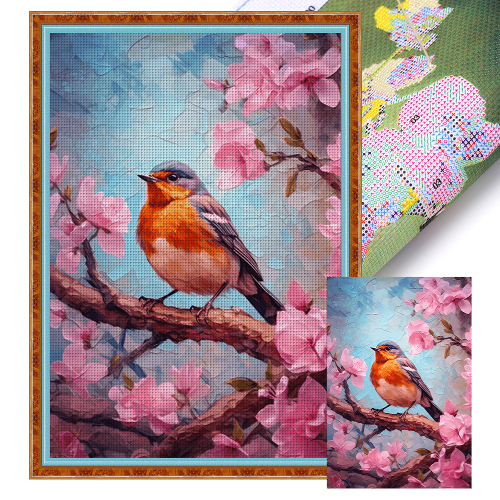 18CT Full Stamped Cross Stitch Kit Bird (25*35CM) decoration gift