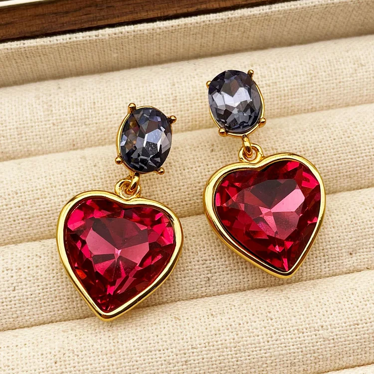Love crystal red earrings