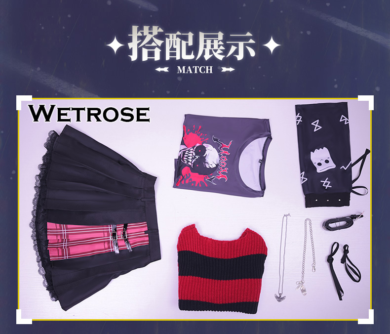 [Wetrose] In Stock Emo-MEI Nanashi Mumei Hololive Vtuber 七詩ムメイNew Outfit Cosplay Costume Wig Set
