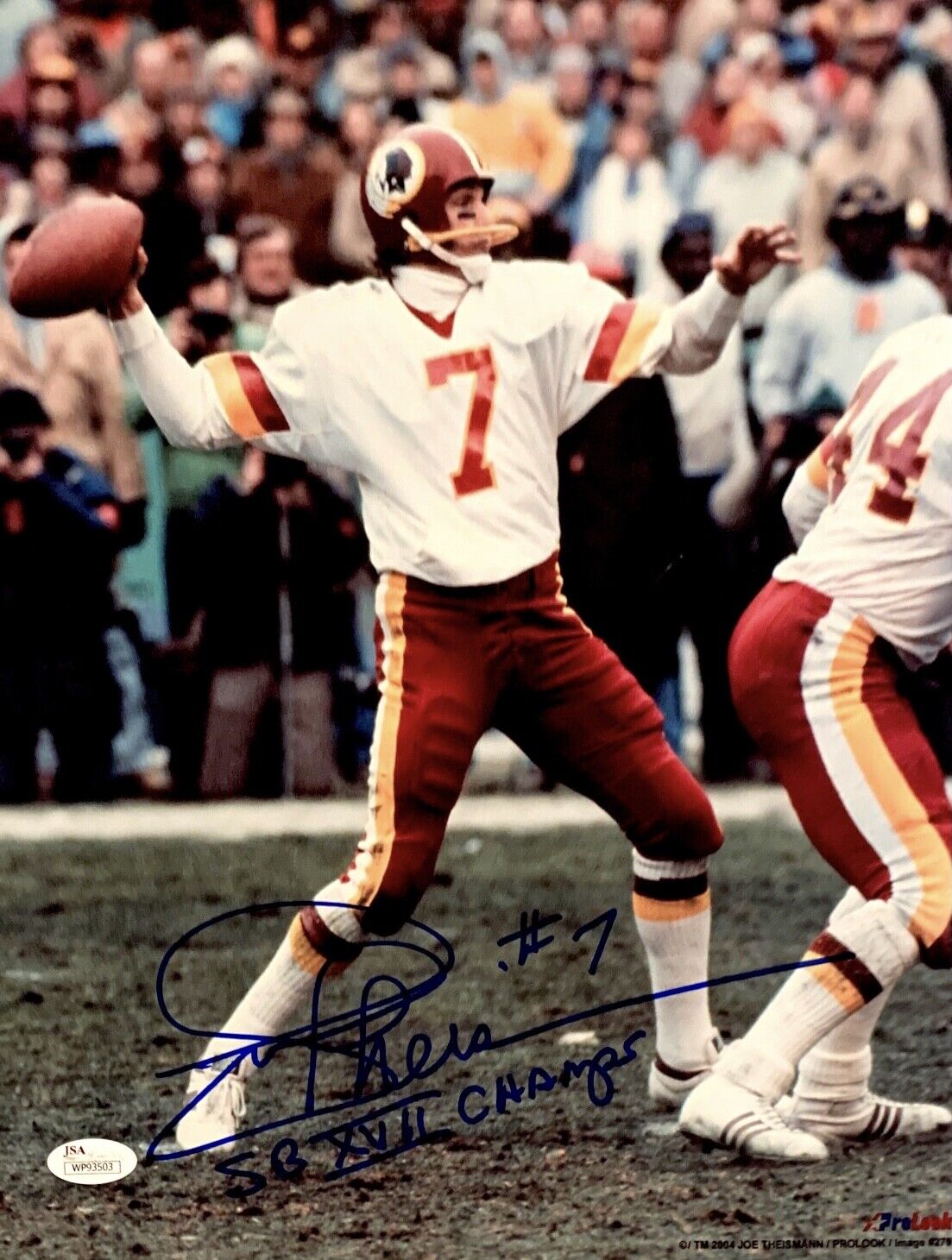 Joe Theismann Signed Washington Redskins 11x14 Photo Poster painting JSA WP93503 w/ Inscription