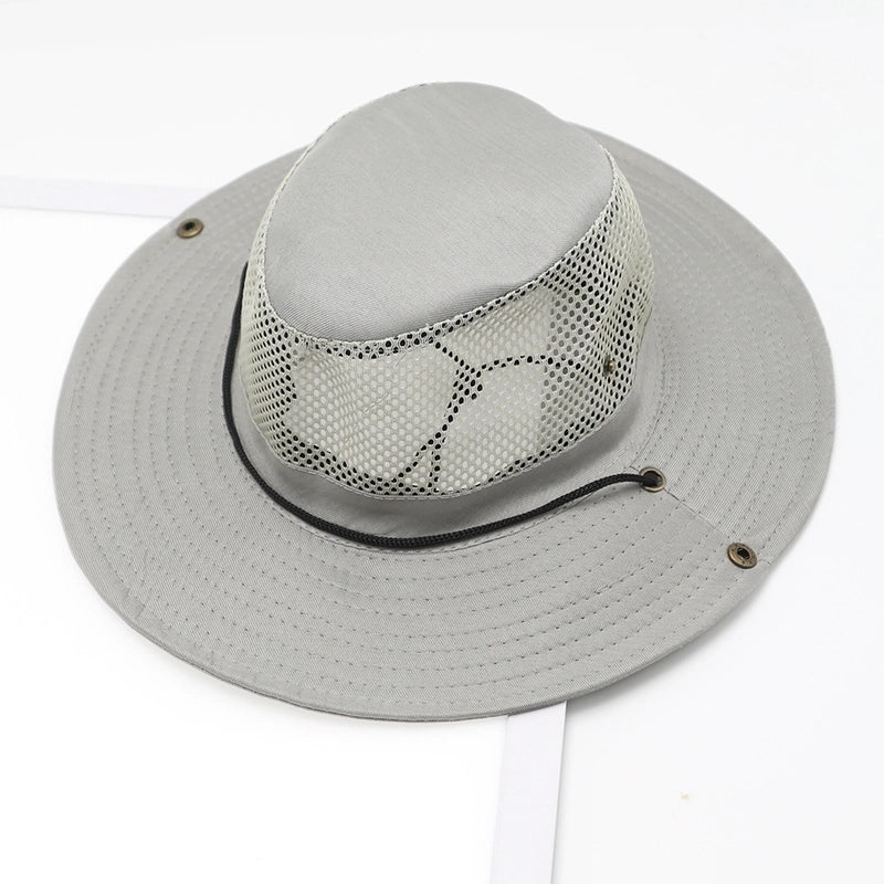 Men’s Minimalist Solid Color Big Eaves Straw Hat