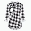 Maternity Nursing 3/4 Rolled Sleeve Tunic Blouses Breastfeeding Tops