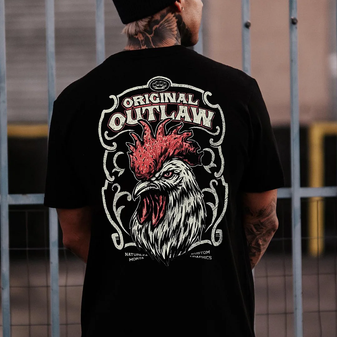 ORIGINAL OUTLAW Rooster Print Men's T-shirt