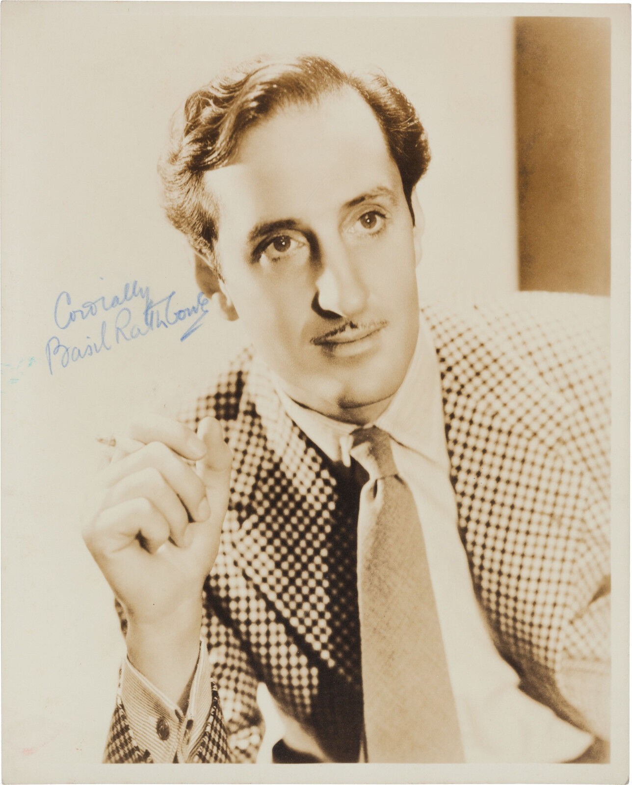 BASIL RATHBONE Signed Photo Poster paintinggraph - Film & TV Star Actor SHERLOCK HOLMES preprint