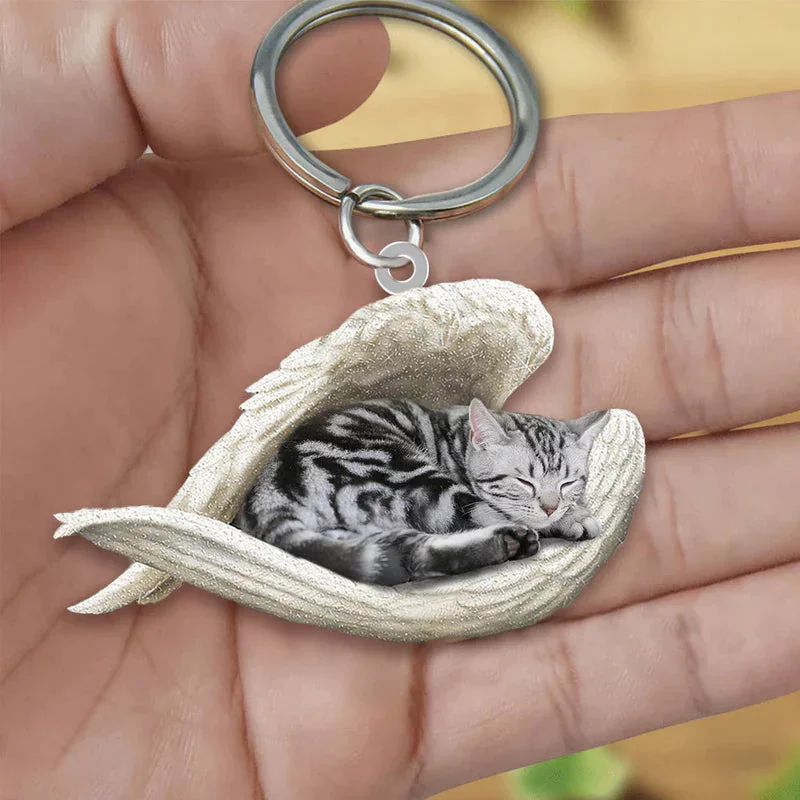 VigorDaily Sleeping Angel Acrylic Keychain American Shorthair Cat