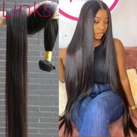 pornhint Pornhint Links Brazilian Hair Weave Human Hair Bundles weave 1/3/4 Straight Bundles 30 32 34 40 Inch Bundles Remy Hair Extensions tissage