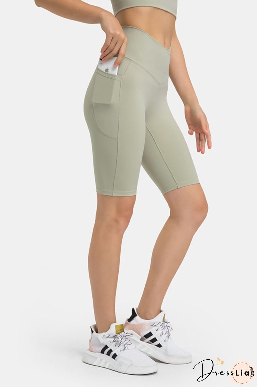 High Waist Biker Shorts with Pockets