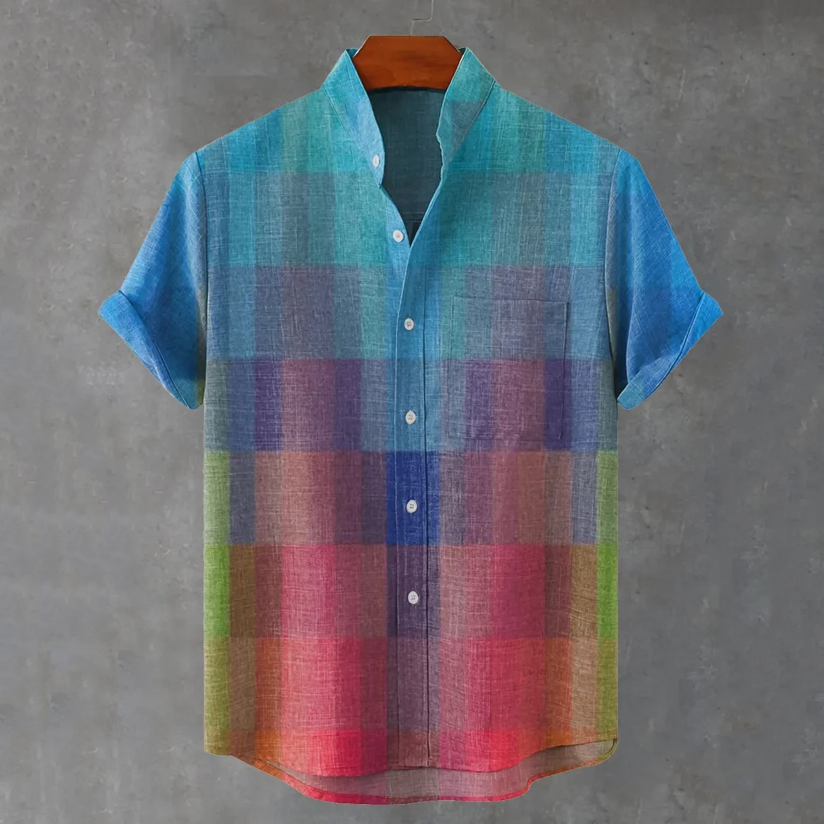 Men's Vintage Multicolor Art Print Casual Shirt  artssus