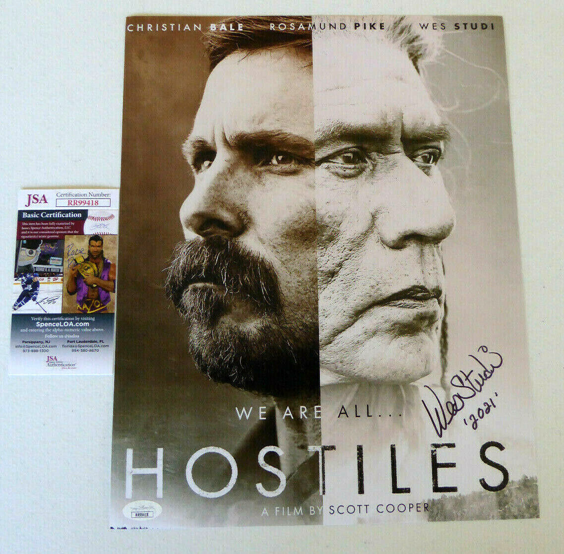 Wes Studi Signed 11x14 Photo Poster painting Autograph, Hostiles, Chief Yellow Hawk, JSA COA