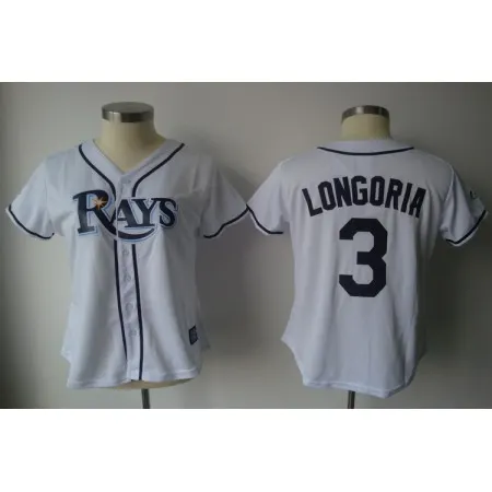 Rays #3 Evan Longoria White Women's Fashion Stitched MLB Jersey