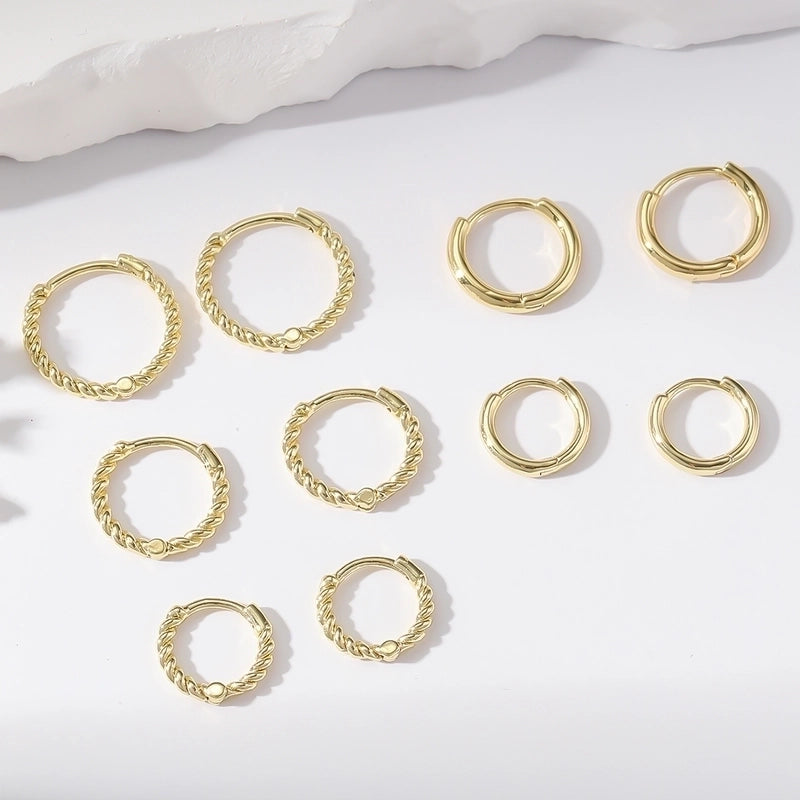 1 Pair Hip-Hop Romantic Solid Color Circle Copper Earrings