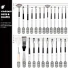 (US Local)24pcs Nylon Brush Set Acrylic Brushes Different Shape Wooden Handle Art Supplies
