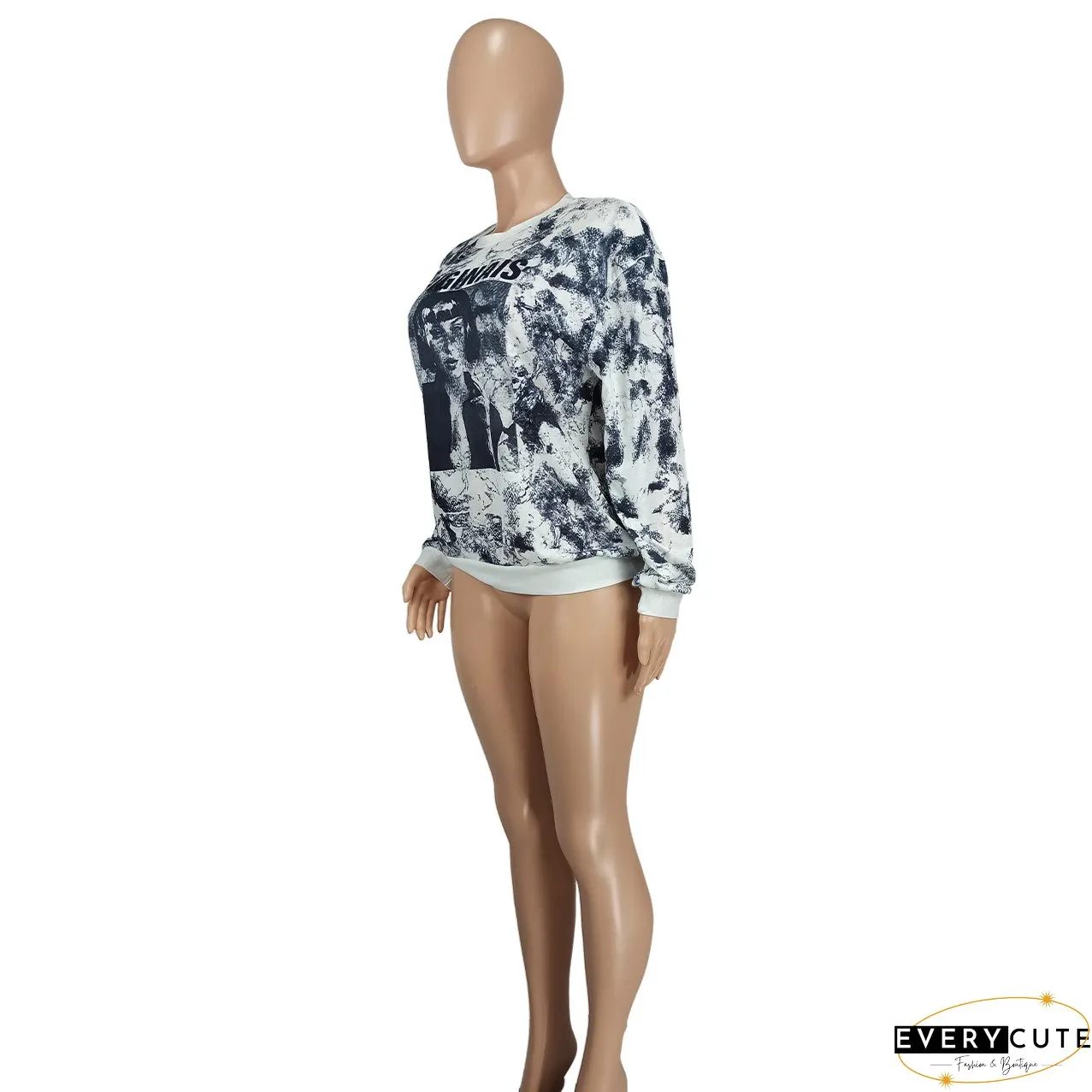 Fashion Casual Printed Long Sleeve Women's T-Shirt Women's Clothing