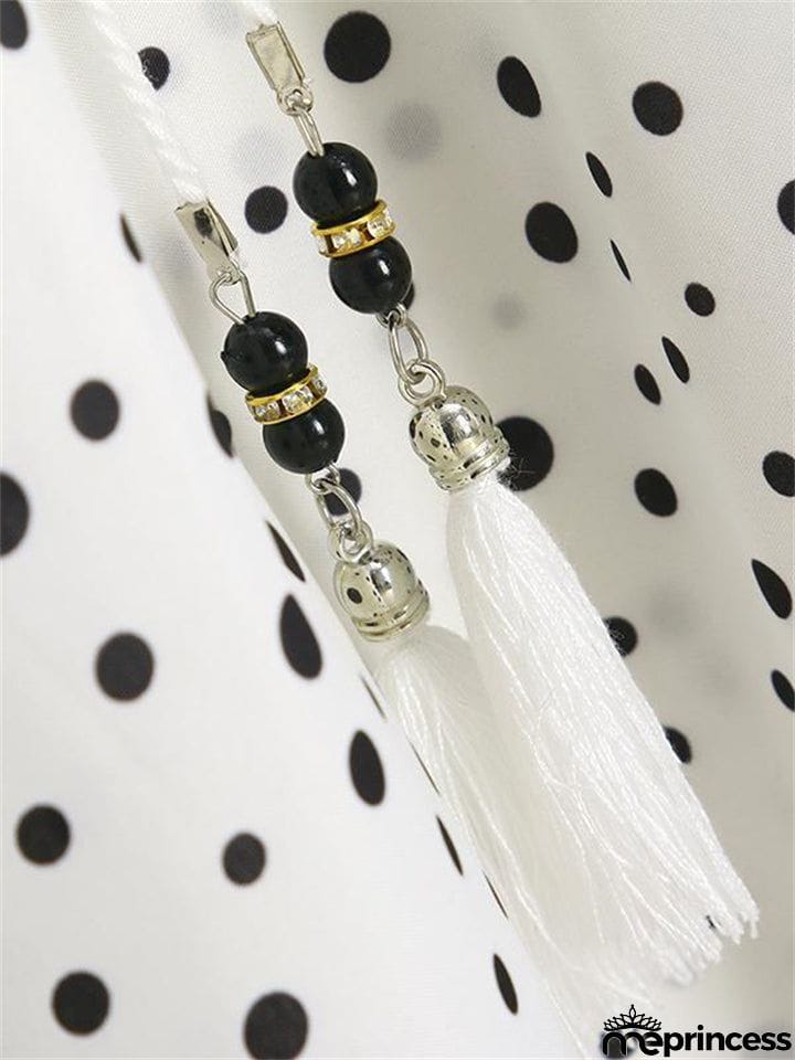 Bohemian V Neck Polka Dot Desert Flowy Dress for Women