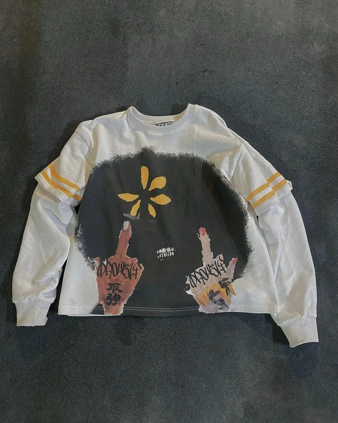 Aonga Y2k printed long sleeve t-shirts for men and women round neck loose hip hop t-shirts oversized tops t-shirts street sweatshirt aonga