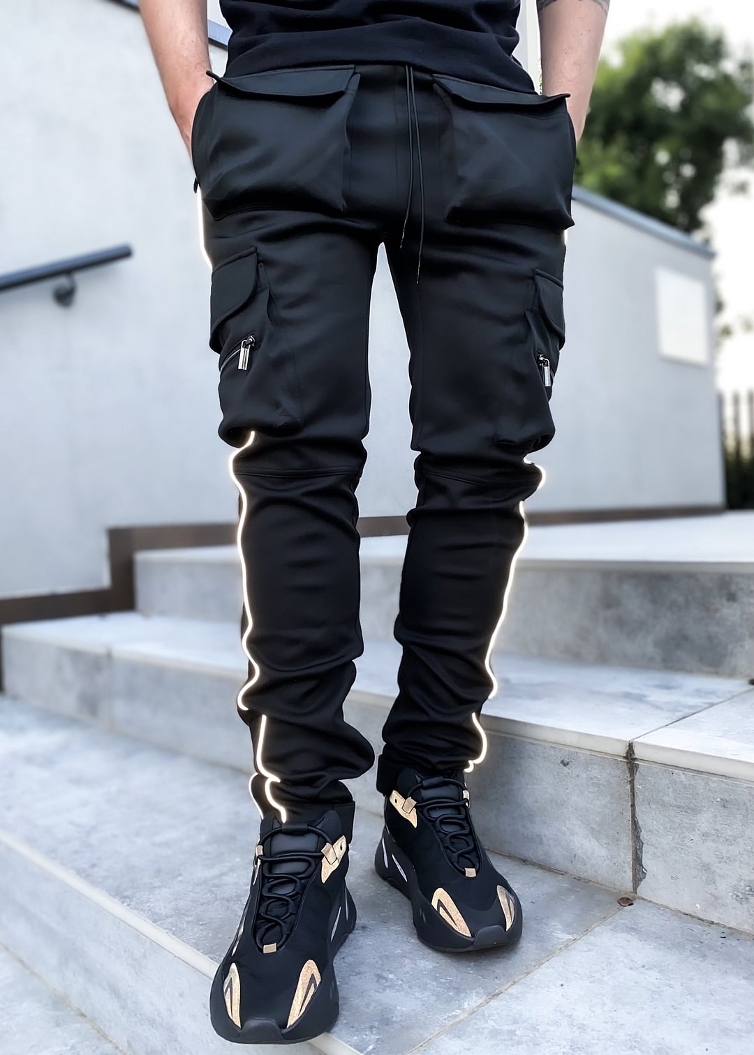  Reflective straight-leg sports fitness leisure trousers