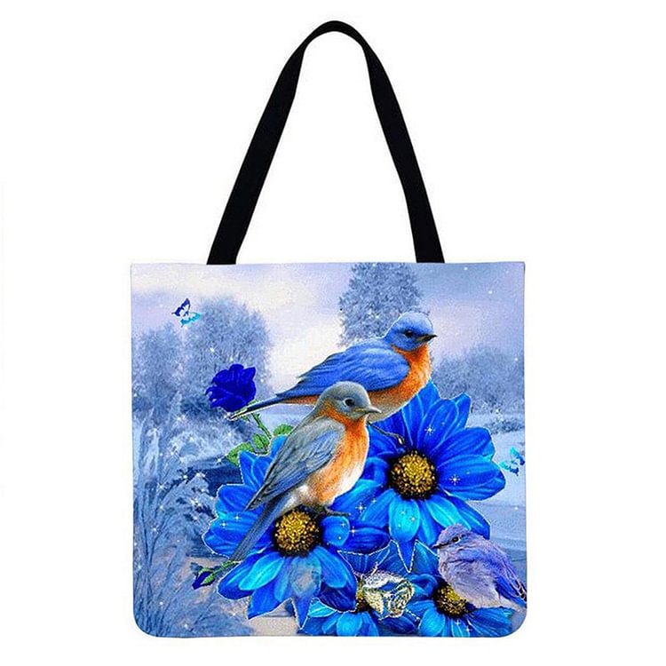 Flower And Bird - Linen Tote Bag