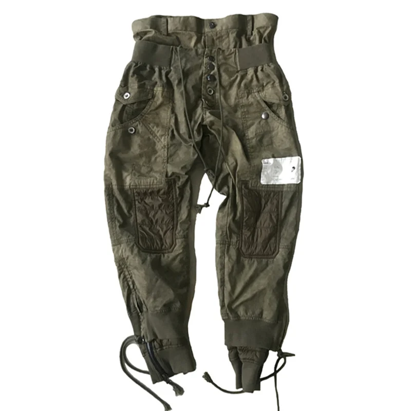 Retro Fake Two-piece Heavy-duty Slim Casual Pants