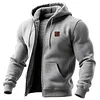 Men's Outdoor Style Hooded Sweatshirt Thick Cardigan Jacket by Inlyline