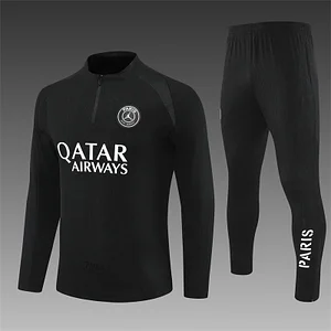 2025/2026 Paris Saint-Germain Jordan Black Half-Pull Training Suit  1:1 Thai Quality