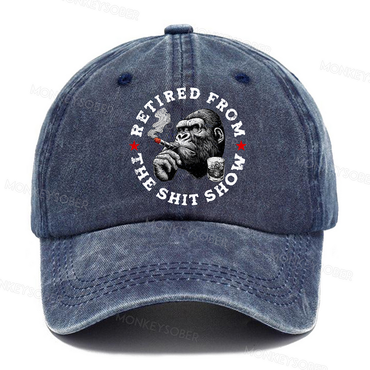 Retired from the Shit Show Washed Baseball Caps