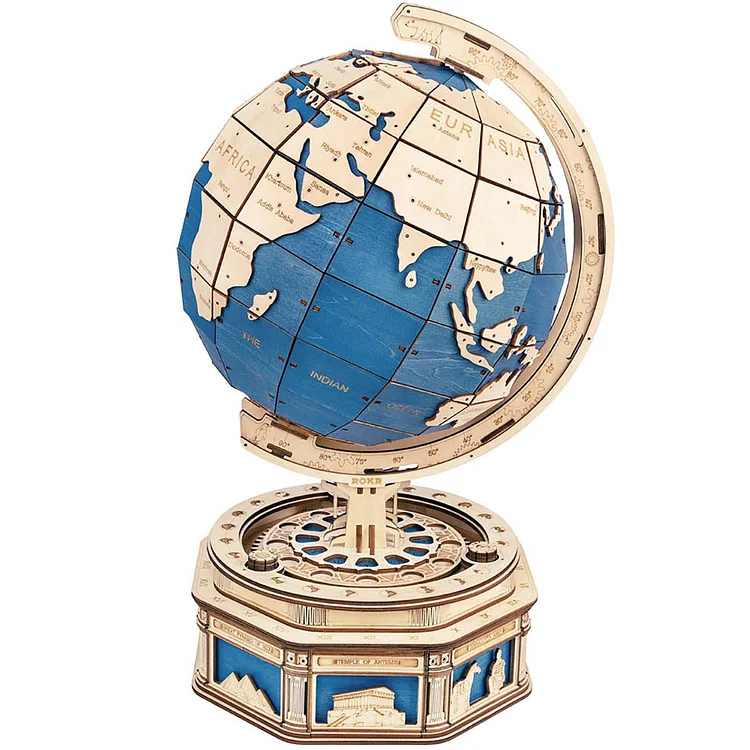 ROKR The Globe Model 3D Wooden Puzzle ST002 Robotime United Kingdom