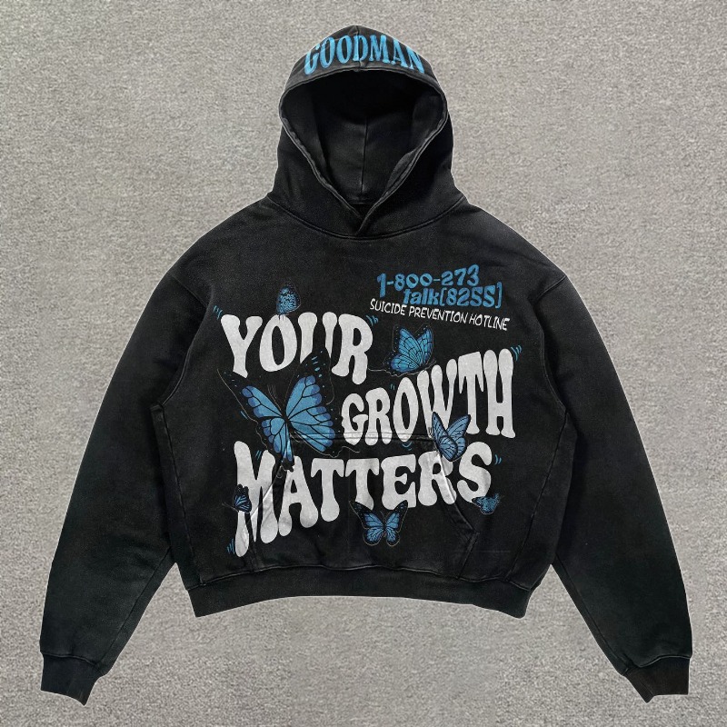 Your Growth Matter Pigeon Graphic Street Hoodie