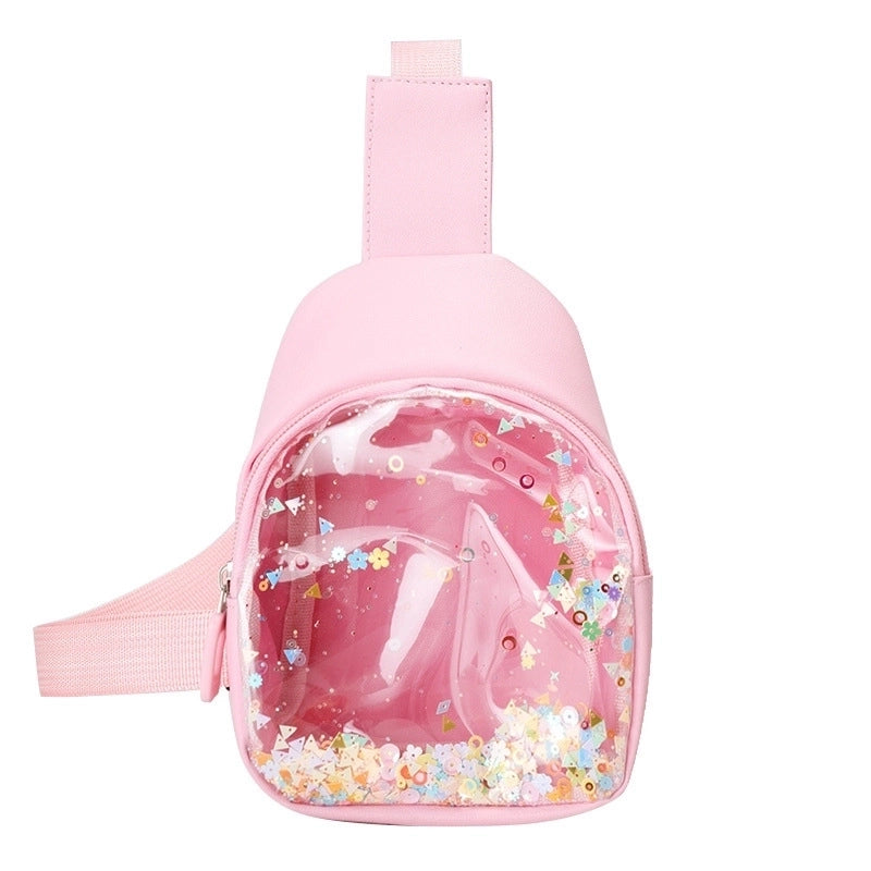 Pvc Candy Color Plastic Transparent Children’s Chest Bag Crossbody Small Bag Shoulder Bag