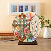 Flower Cross Diamond Painting Unique Wooden Rotating Calendar for Home Office