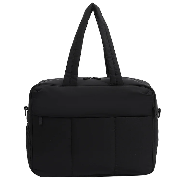 Nylon Fitness Bag Multifunctional Portable Gym Bags for Men Women (Black)