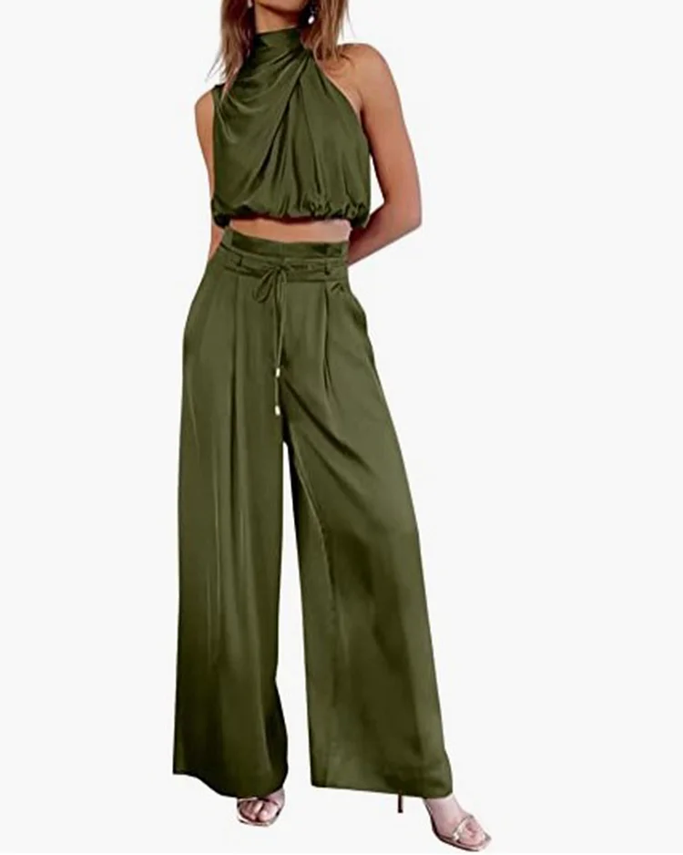 Casual Fashion Sleeveless Pants Set