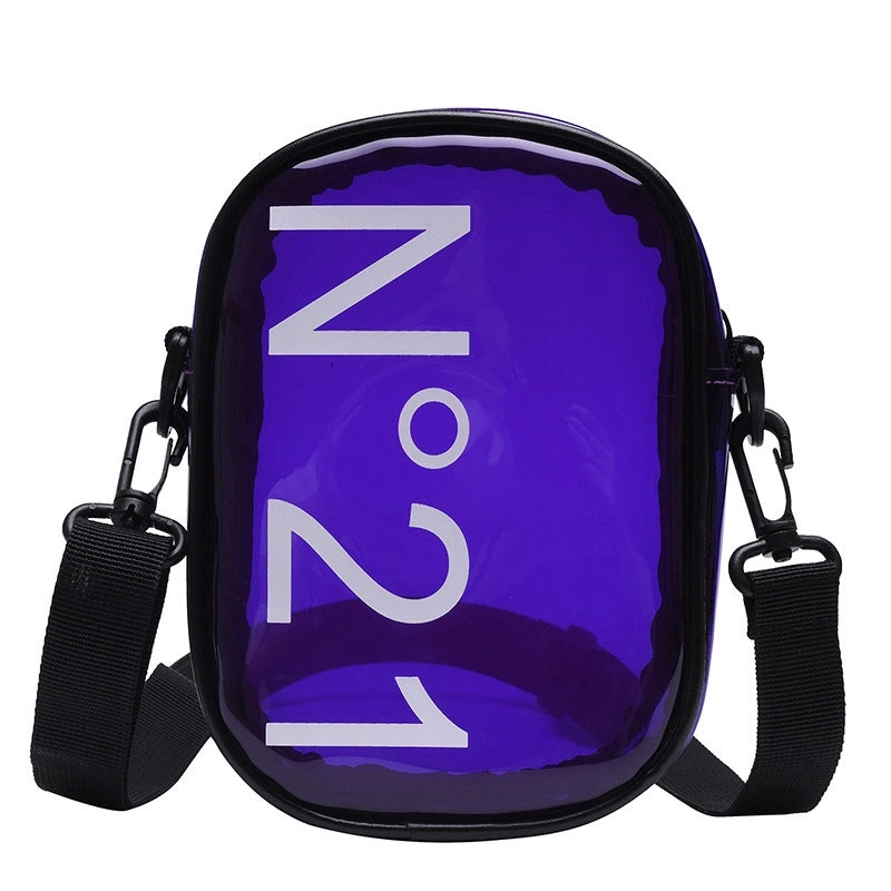 Women’s Small PVC Solid Color Streetwear Square Zipper Jelly Bag