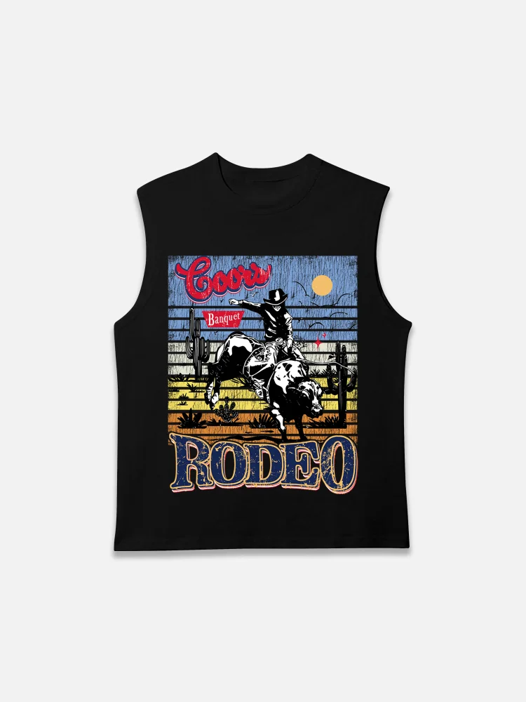 Simpfit Coors Banquet Rodeo Classic Graphics Ärmelloses Tanktop aus 100 % Baumwolle