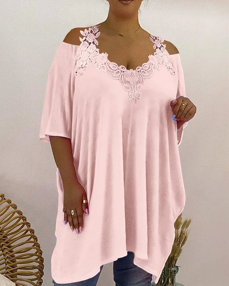 Women's Lace One Shoulder Casual Top