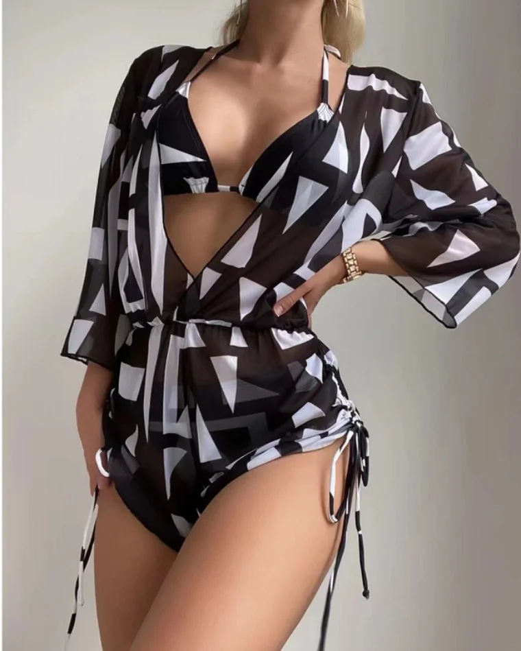 Women Beach Holiday Cover Ups 3 piece  Swimsuit