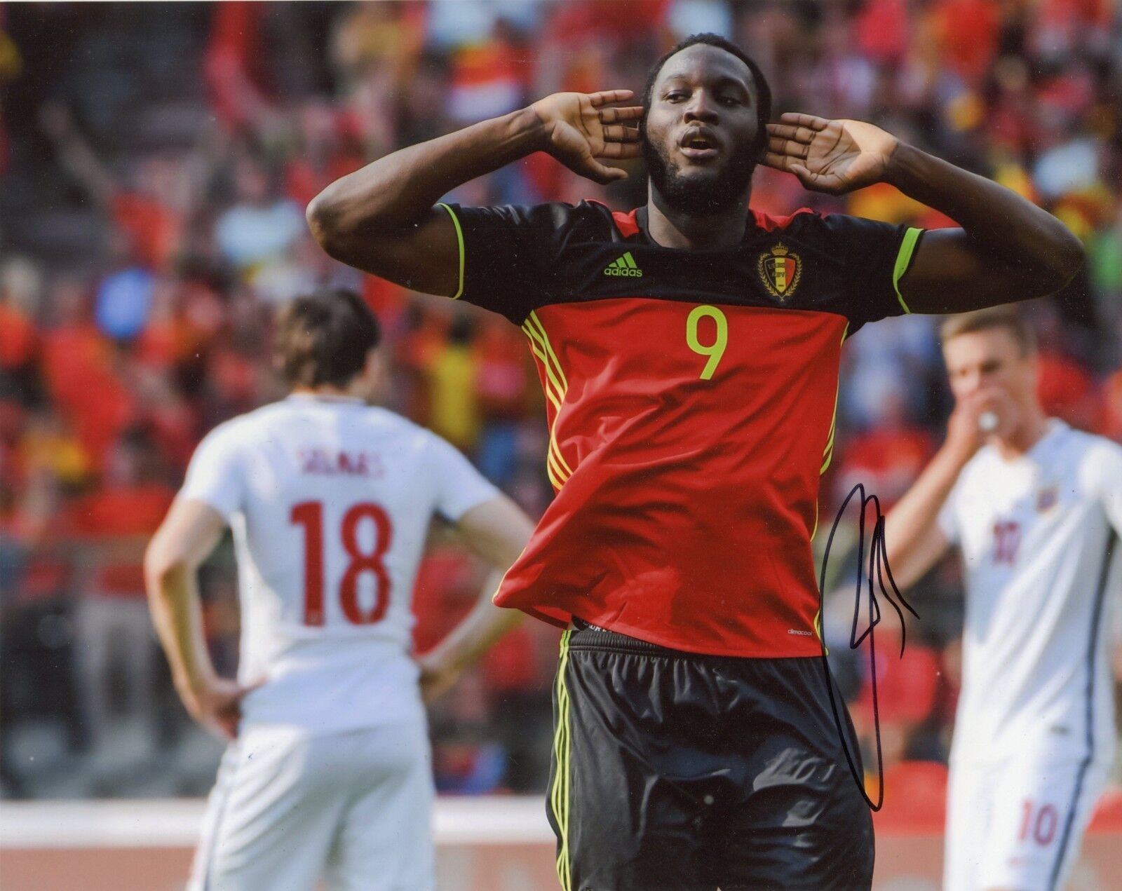 ROMELU LUKAKU Authentic Hand-Signed Soccer Chelsea WORLDCUP BELGIUM 8x10 Photo Poster painting