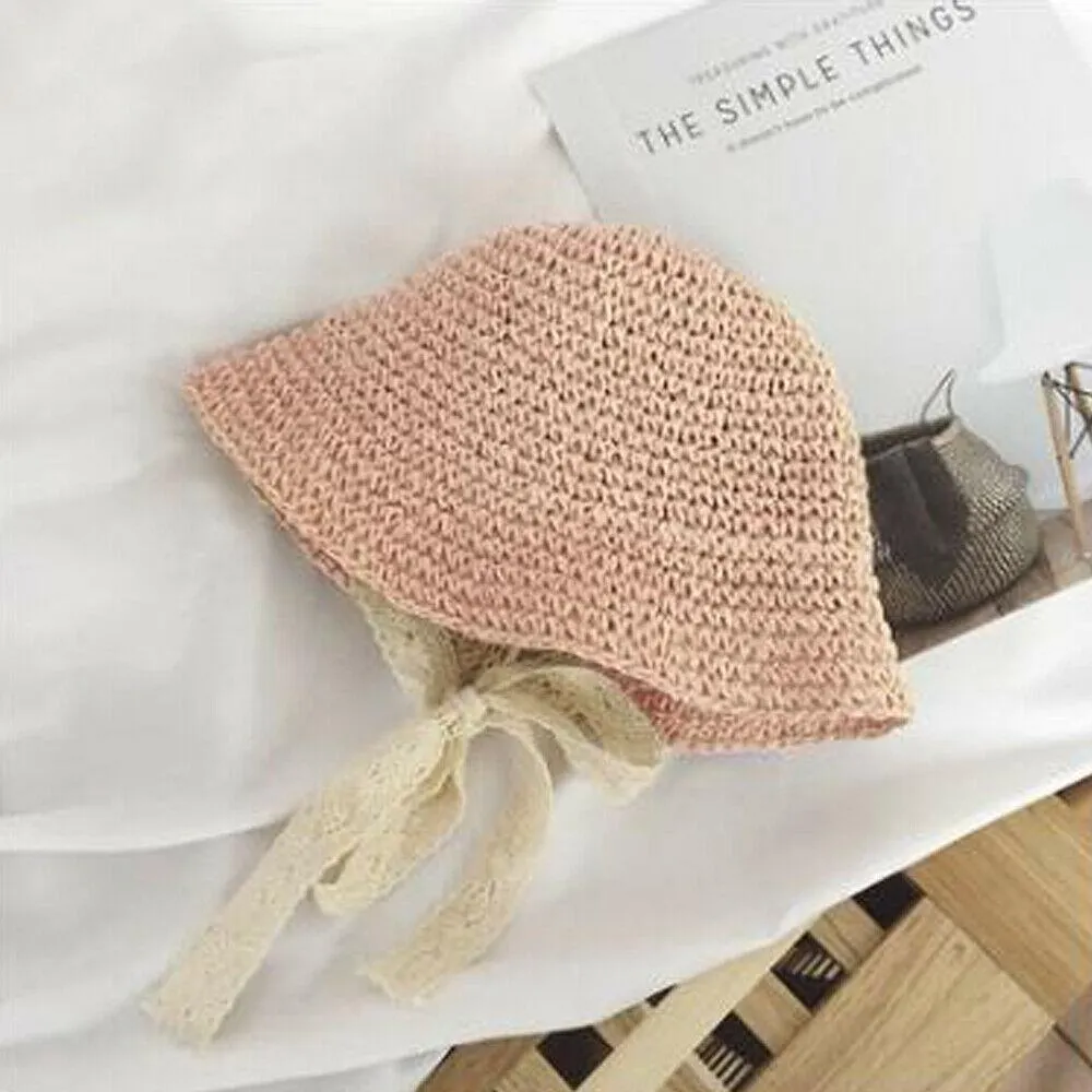 2020 Baby Summer Accessories Newborn Baby Girl Kids Princess Infant Sun Cap Cotton Bucket Hat Baby Beach Straw Sun Cap 6M-4Y