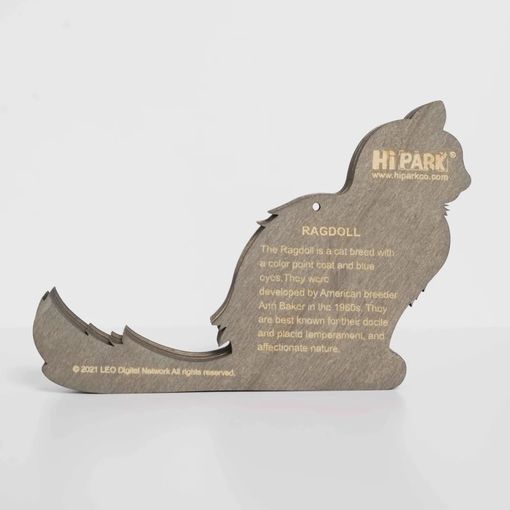 Purexcellent&trade; New creative home desktop wood carving cat crafts ornaments