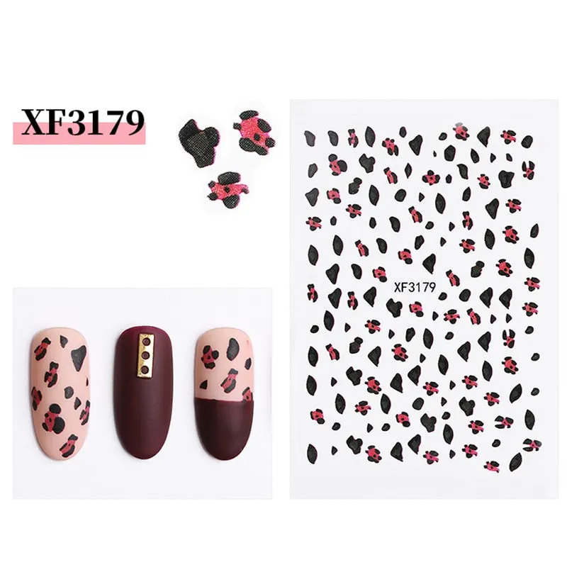 1pcs Sexy Leopard Nail Art Stickers Decals Animal Charm DIY Adhesive Manicure Decoration Accessory-Nail Inspo