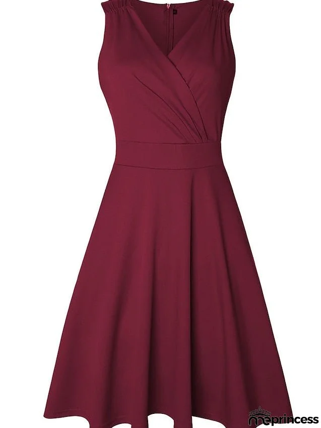 Work Dress Black Dress Semi Formal Dress Fashion Mini Dress Ruched Print V Neck Sleeveless Leopard Slim Leopard Black Wine Spring Summer S M L XL XXL for Women