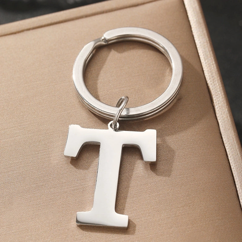 Basic Minimalist Letter 304 Stainless Steel Polishing Unisex Bag Pendant Keychain