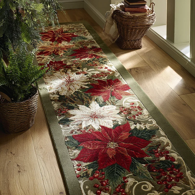 Forest Poinsettia Runner Carpet NCU0HH972