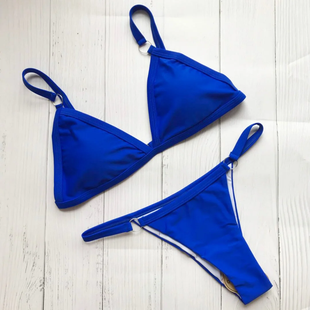 2020 Brand Triangle Bikini Set Swimwear Women Solid Swimsuit Women's Swimming Suit Bathing Suit Bodysuits Sexy Bikini Padded S-L