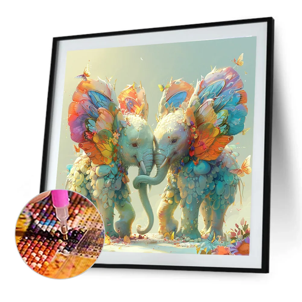 Diamond Painting - Full Round Drill - Elephant(Canvas|40*40cm)