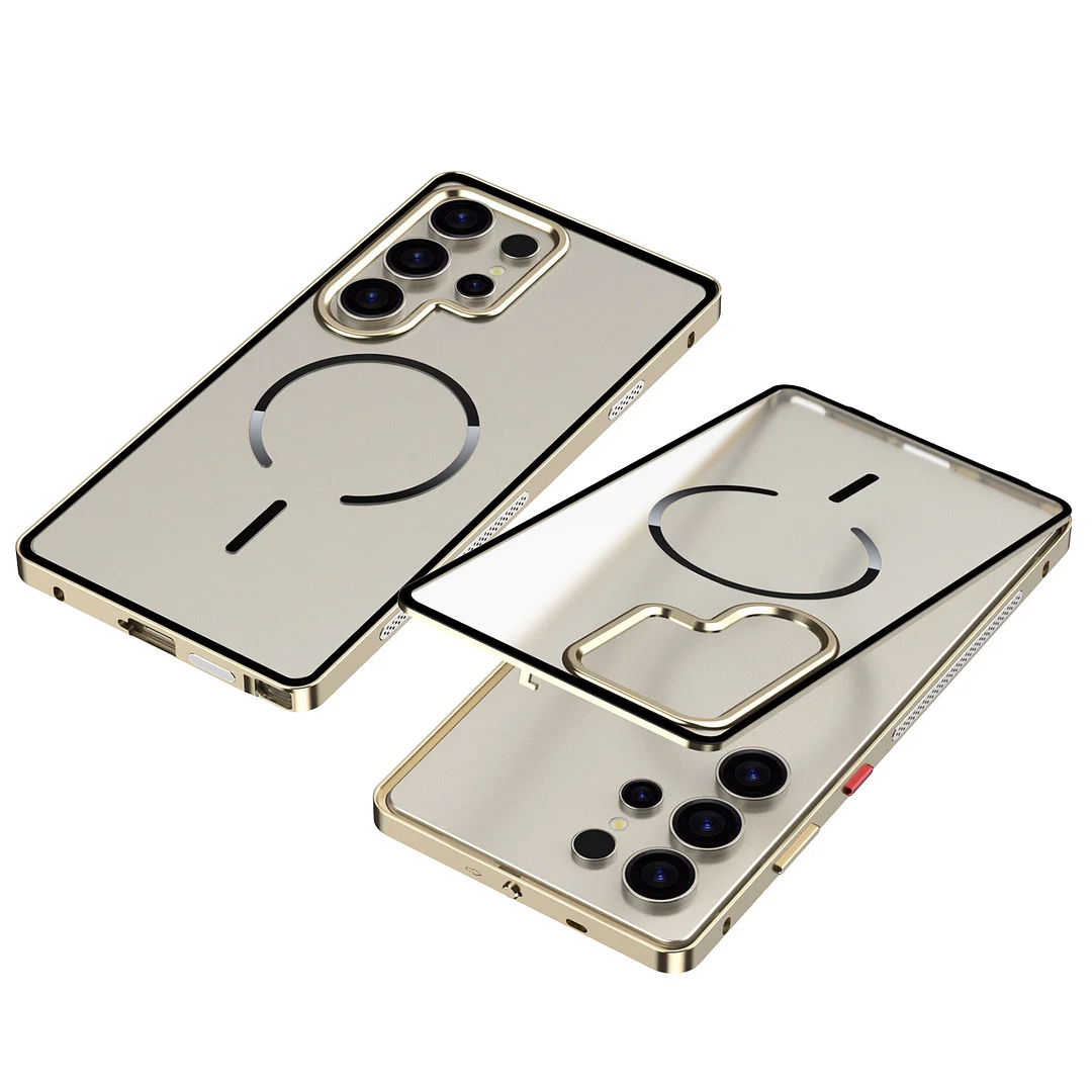 Suitable For Sansumg S25Ultra Metal Frame S25 Mobile Phone Case Samsung S24Plus Frosted Back Plate Magnetic Suction