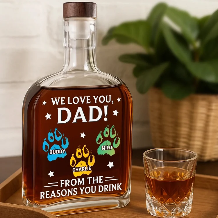 You're Our Favorite Hooman - Dog & Cat Personalized Whiskey Bottle