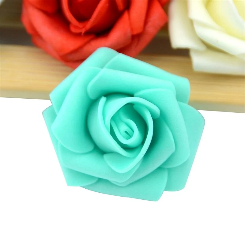 20pcs/lot 4cm Mini Artificial PE Foam Rose Flower Heads Wedding Home Decoration Handmade Diy Christmas Fake Flower Ball Craft