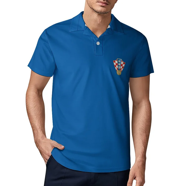 Croatie Polo De Golf &Agrave; S&eacute;chage Rapide Coupe Homme Blanc