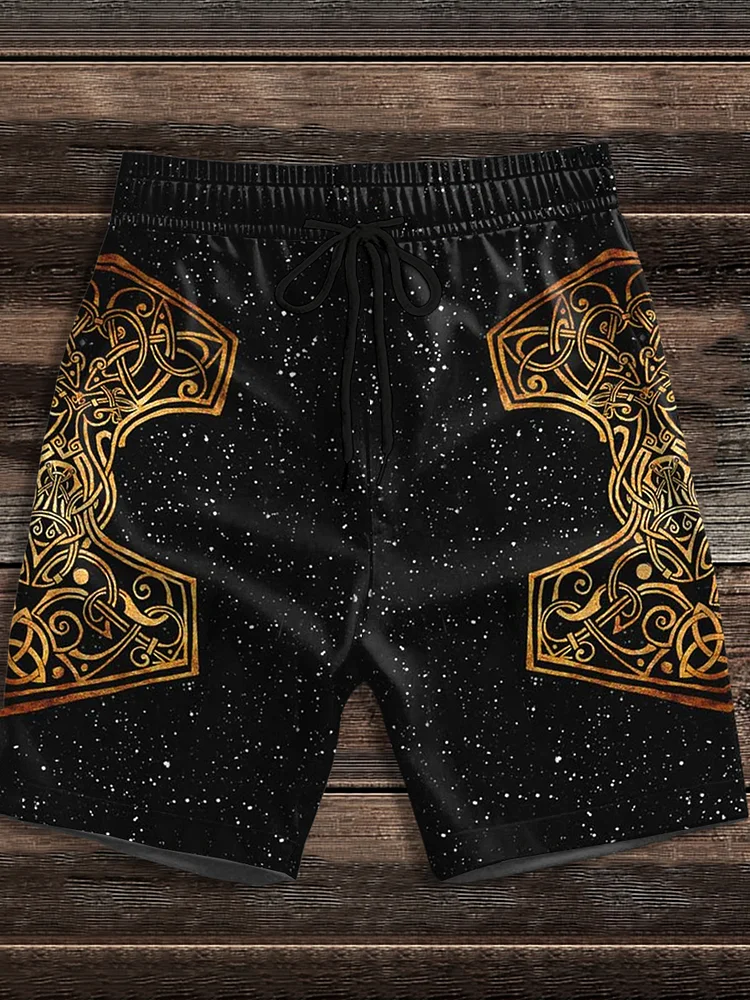 Herren-Shorts mit Viking-Print