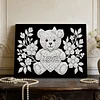 DIY Pearl Painting Love Bear for Home Wall Decor with Frame(20x30cm)